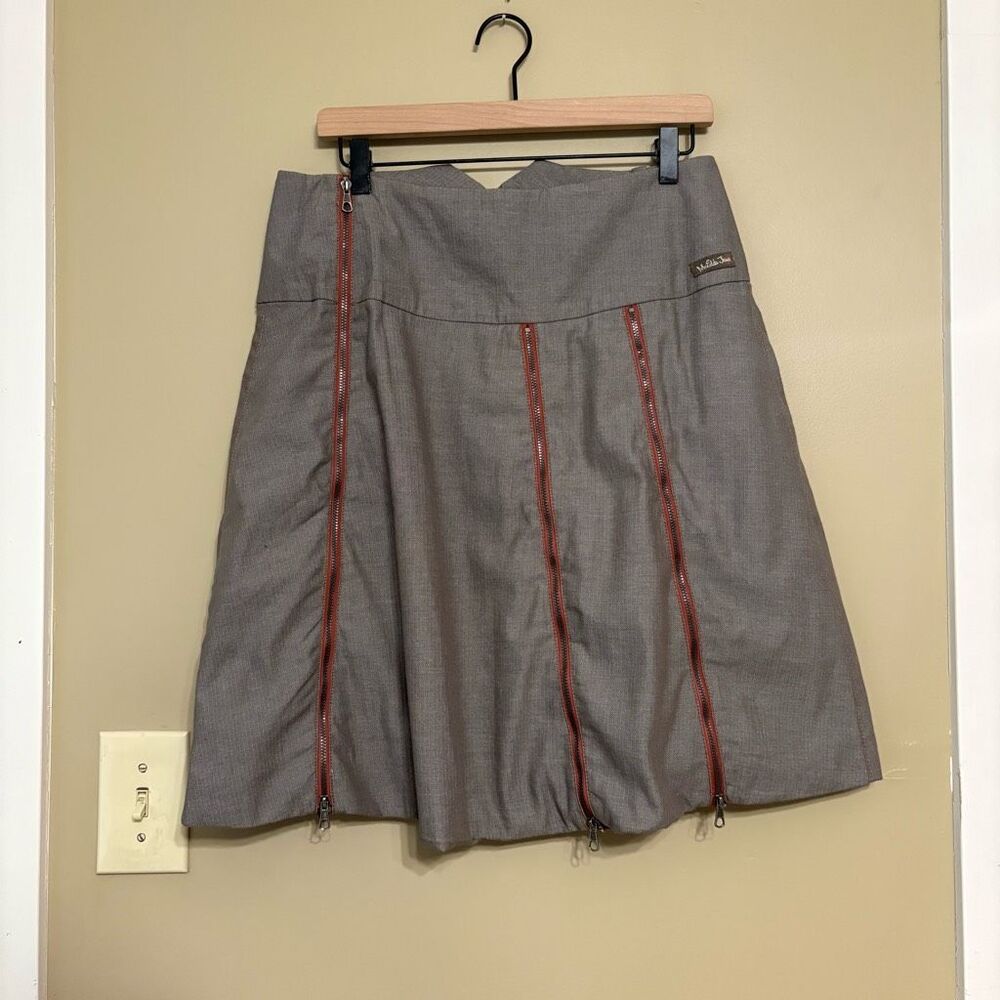 Matilda Jane Women’s You And Me Brown Harriet Herringbone Zipper Skirt Medium